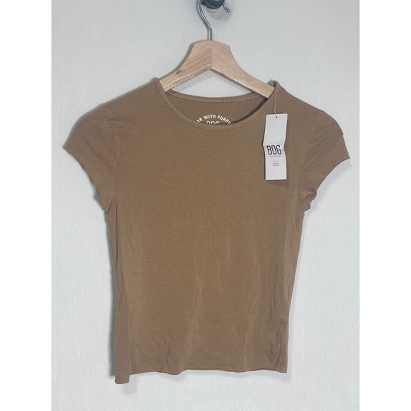 BDG Tops - BDG Urban Outfitters Baby Tee Tan Sable Brown Short Sleeve Crew‎ Neck Top Small